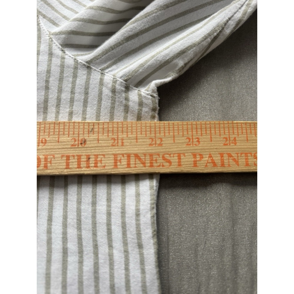 J.Jill Striped Cotton Tunic Top Womens L Roll Tab Sleeves Coastal‎ Chic - Picture 6 of 7